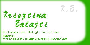 krisztina balajti business card